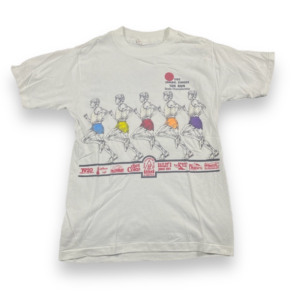 Vintage 1985 Sanibel Sunrise 10k State Championship T-Shirt Small Lexington VTG